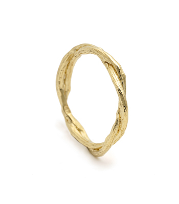 Organic Nature Inspired Large Double Branch Gender Neutral Wedding Band for Unique Engagement Rings designed by Sofia Kaman handmade in Los Angeles