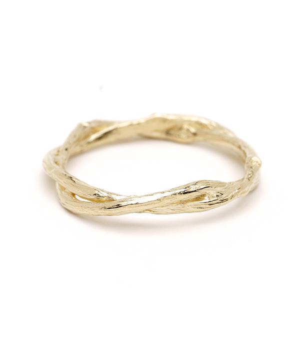 Gold Twig Branch Bohemian Wedding Band designed by Sofia Kaman handmade in Los Angeles using our SKFJ ethical jewelry process.
