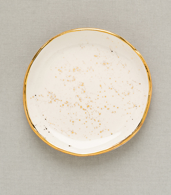Gold Speckled Ring Dish Perfect for a Gift or Bridesmaid designed by Sofia Kaman handmade in Los Angeles