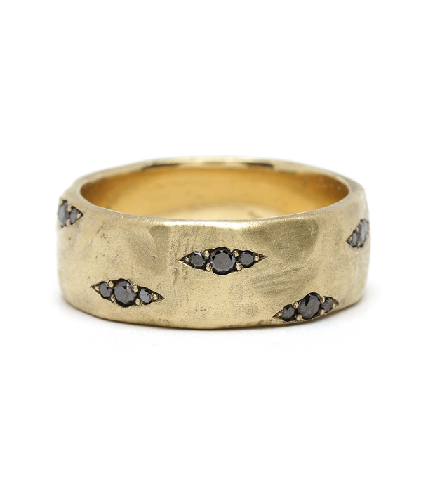 Artisan Jewelry Size 8 Yellow Gold Raw Black Pearl Ring