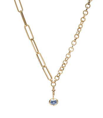 Pear Shaped Blue Sapphire Serenty Necklace
