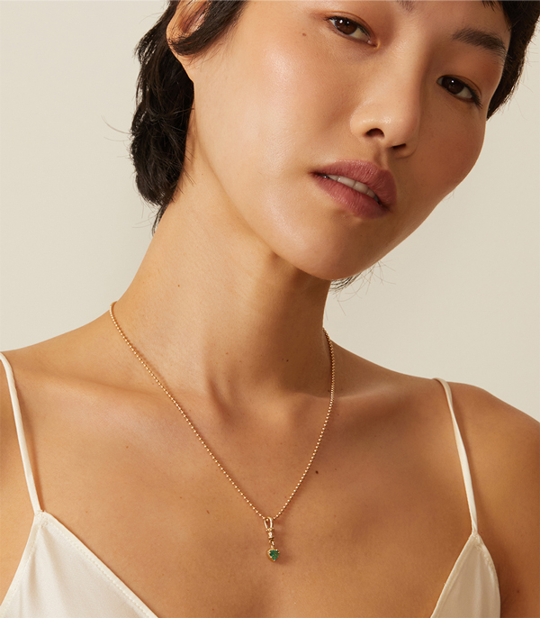 Emerald Serenity Necklace For 1 Carat Diamond Ring