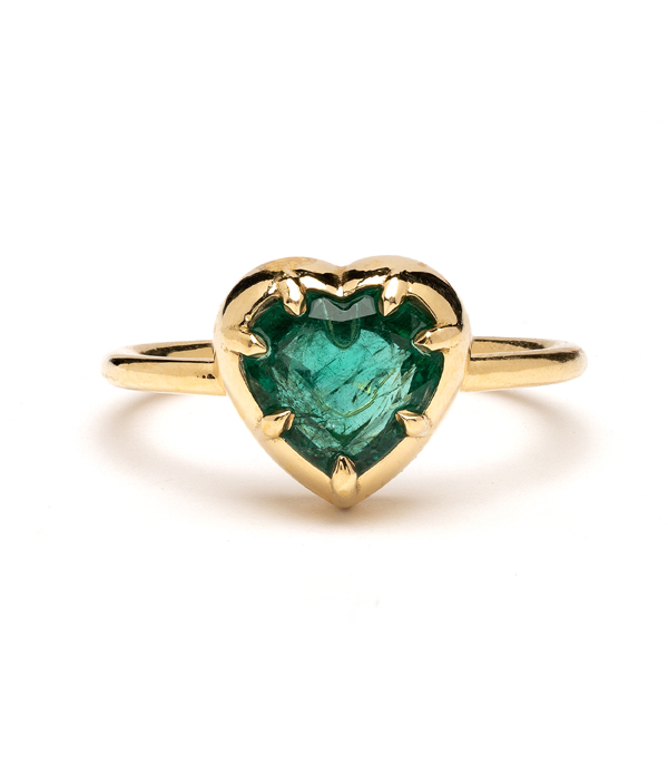Heart Shaped Emerald Ring