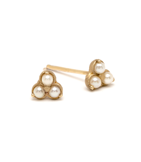 PAPPET Pearl Stud Earrings Geometric Natural White Pearls Studs Earring Fashion Retro Geometric Circular Triangle Earrings Hexagon Jewelry Gifts For Women & Girls 