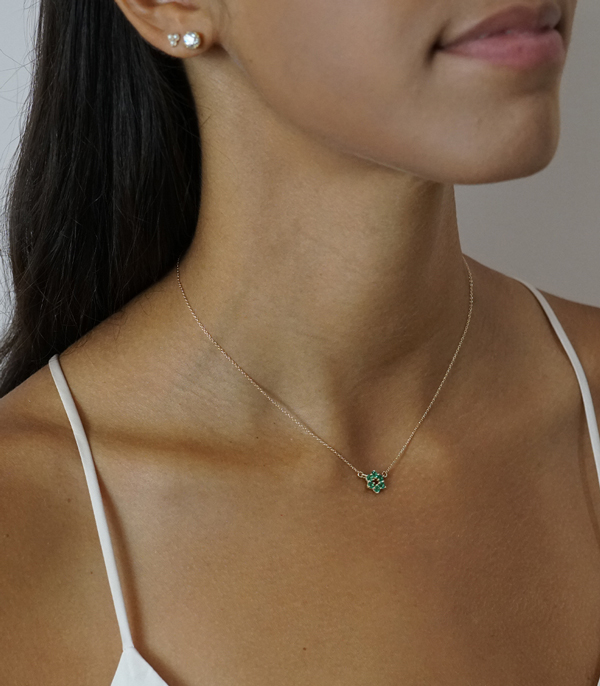 Emerald Bridal Necklace For Engagement Rings