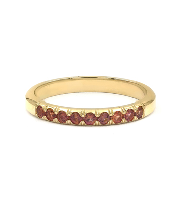 14k Gold Vintage Inspired Merlot Sapphire Wedding Band for Unique Engagement Rings designed by Sofia Kaman handmade in Los Angeles