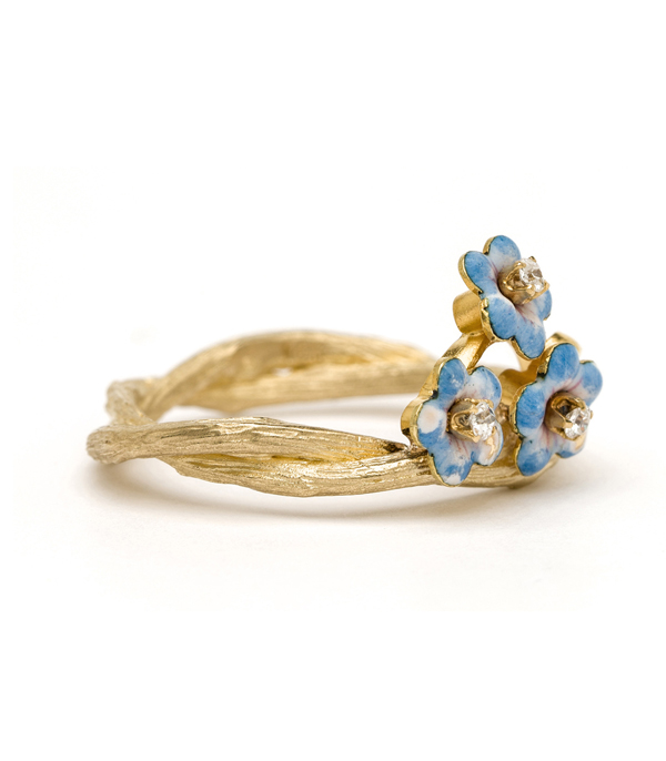 Twig Band Flower Stacking Ring By Sofia Kaman