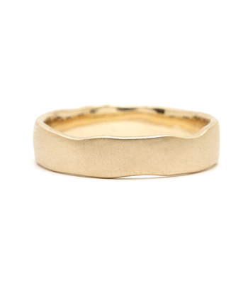14K Gold Torn Paper Edge Mens 5mm Wedding Band designed by Sofia Kaman handmade in Los Angeles