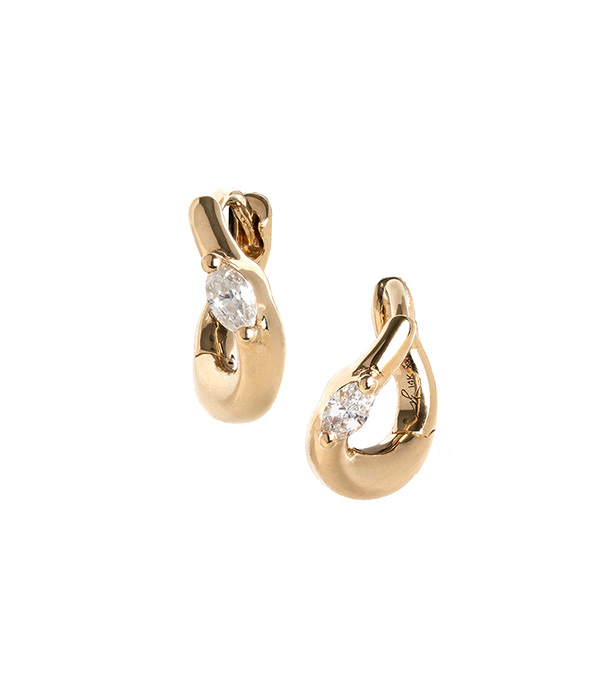 Marquise Diamond Hoop Earrings | 64Facets Fine Jewelry