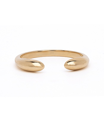 14k Gold Double Comet Ring Open Band for Engagement Rings for Women designed by Sofia Kaman handmade in Los Angeles