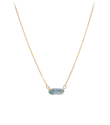 Boulder Opal Bar Necklace designed by Sofia Kaman handmade in Los Angeles