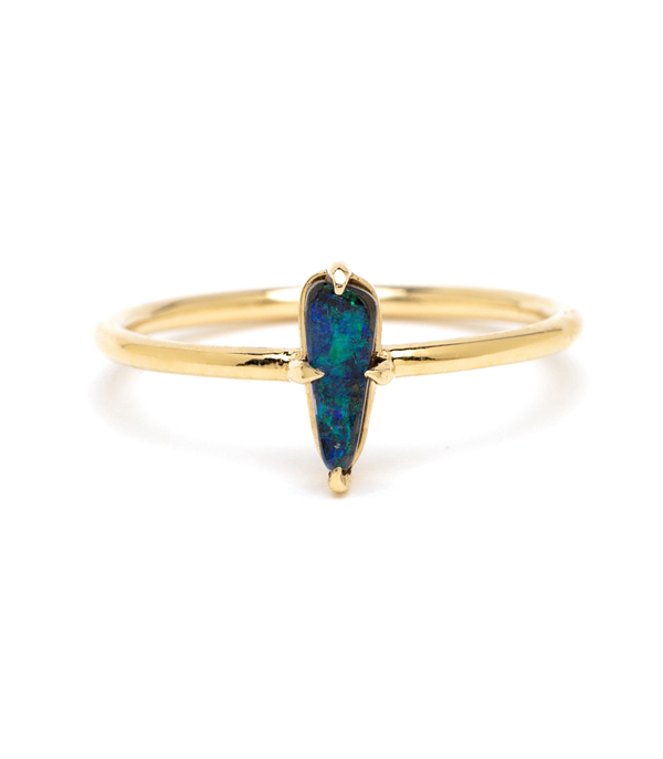 Beautiful Boulder Opal Bohemian Stacking Ring designed by Sofia Kaman handmade in Los Angeles using our SKFJ ethical jewelry process. This piece has been sold and is in the SK Archive.