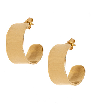 14K Gold Wide Hoop Earrings for Engagement Rings for Women designed by Sofia Kaman handmade in Los Angeles