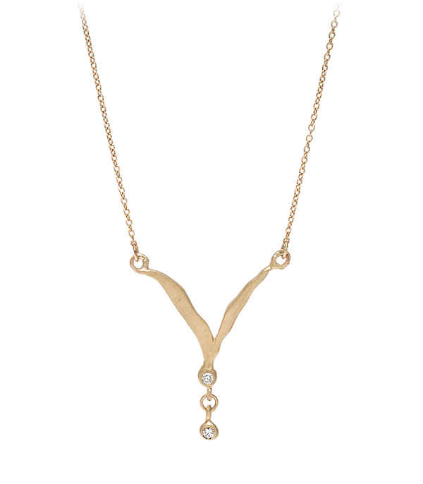 Matte Gold Diamond Necklaces For Women