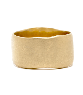 14K Gold 10mm Cigar Wedding Band For Women designed by Sofia Kaman handmade in Los Angeles
