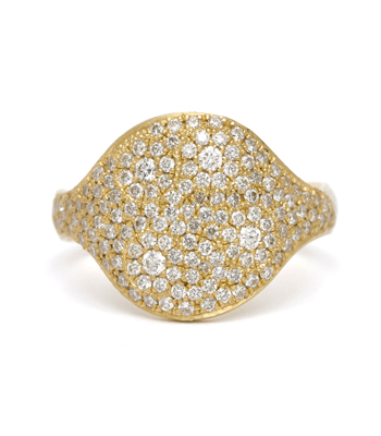 14k Gold Galaxy Pave Bohemian Statement Ring designed by Sofia Kaman handmade in Los Angeles