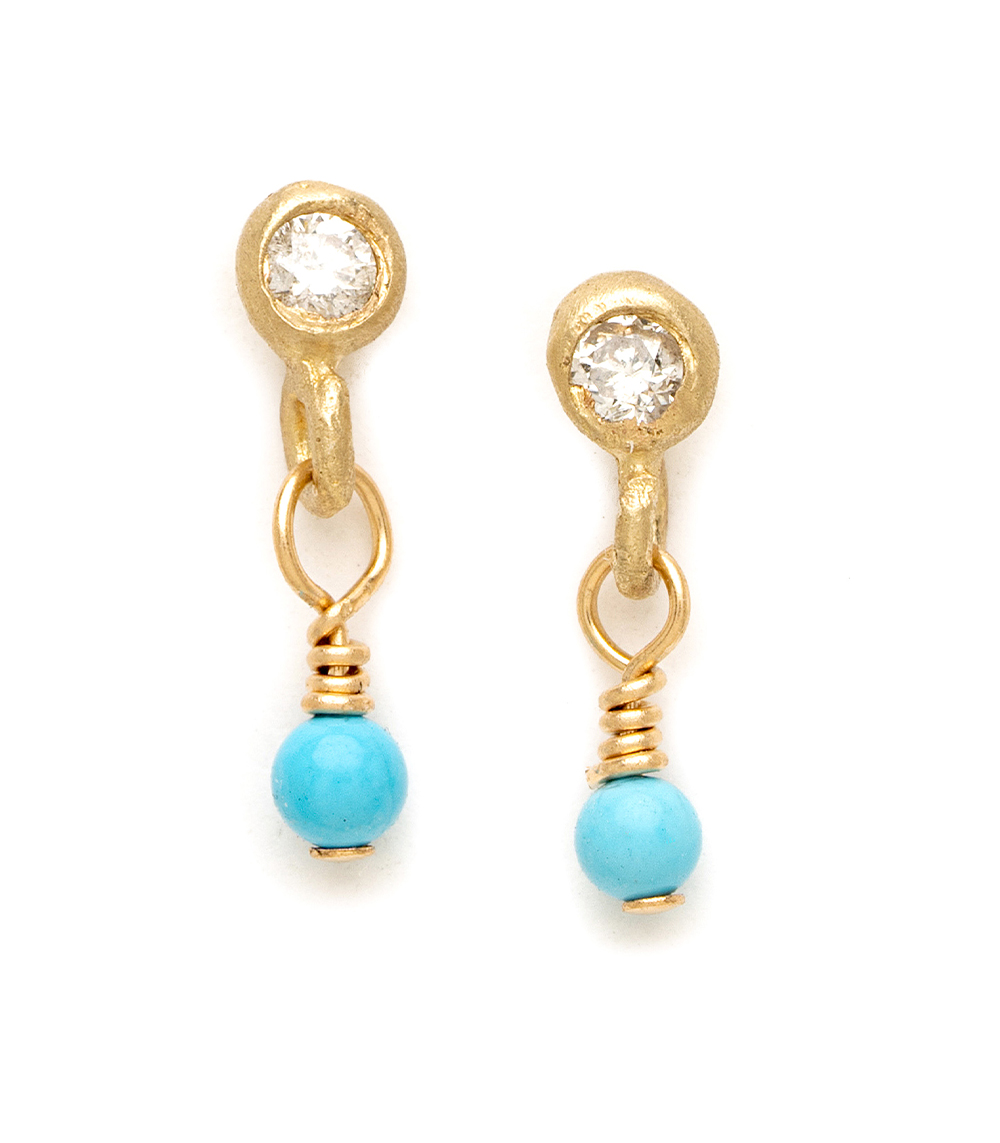 Diamond Turquoise Earrings For Engagement Rings