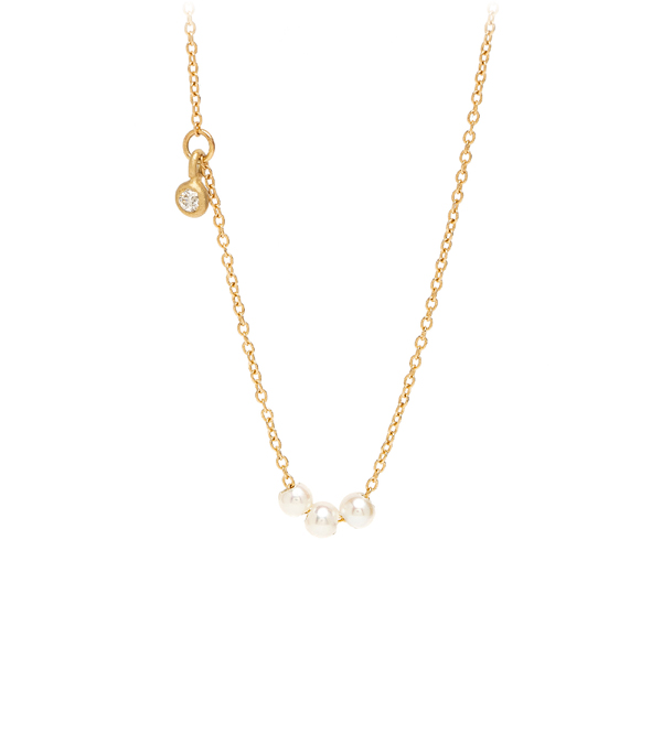 Dainty Gold Pearl Bridal Necklace