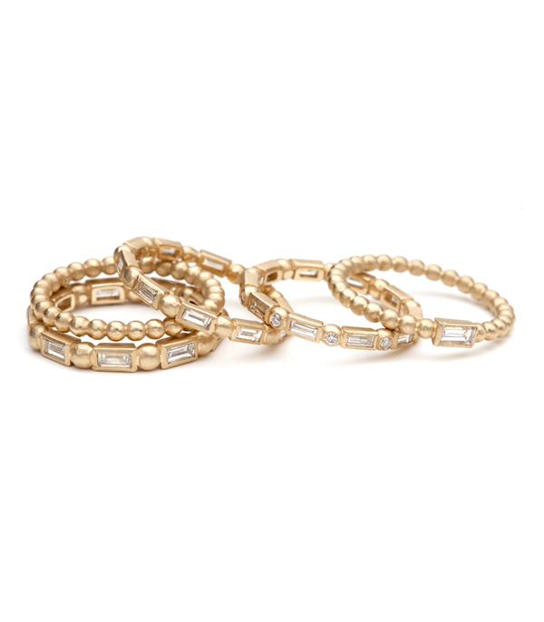 Gold Bubble Band Stacking Ring