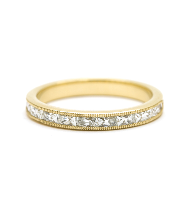Channel Set French Baguette Wedding Band