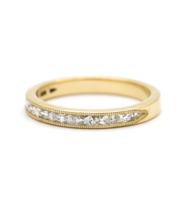 Channel Set French Baquette Diamond Stacking Band
