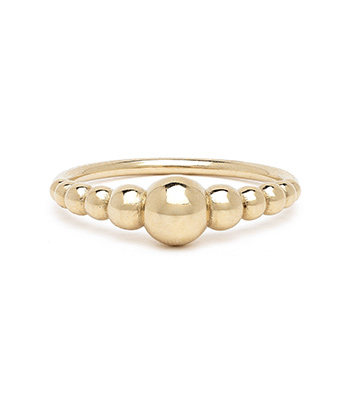 14K Gold Bubble Stacking Ring Pairs Perfectly with Unique Engagement Rings for a Wedding Band for Women designed by Sofia Kaman handmade in Los Angeles
