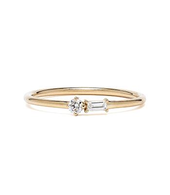14K Gold Stacking Wedding Band with Mixed Shaped Diamonds for Engagement Rings for Women designed by Sofia Kaman handmade in Los Angeles