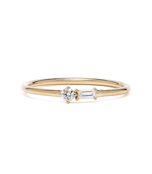 14K Gold Stacking Wedding Band with Mixed Shaped Diamonds for Engagement Rings for Women designed by Sofia Kaman handmade in Los Angeles using our SKFJ ethical jewelry process.