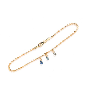 14K Gold Bracelet with Sapphires for September Birthstone Gift or Gift for Mom designed by Sofia Kaman handmade in Los Angeles