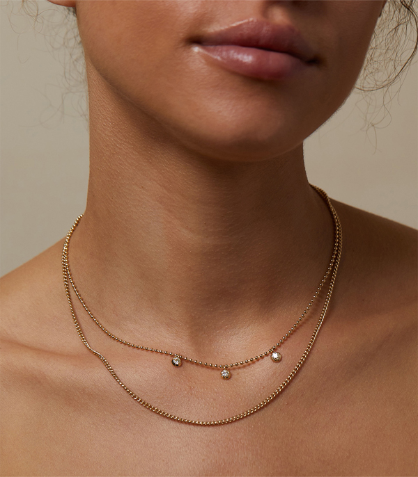 Gold And Diamond Layering Necklace