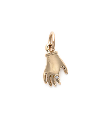 14K Gold Vintage Victorian Era Inspired Good Luck Charm Hand Pendant for Graduation or Gift for Mom designed by Sofia Kaman handmade in Los Angeles