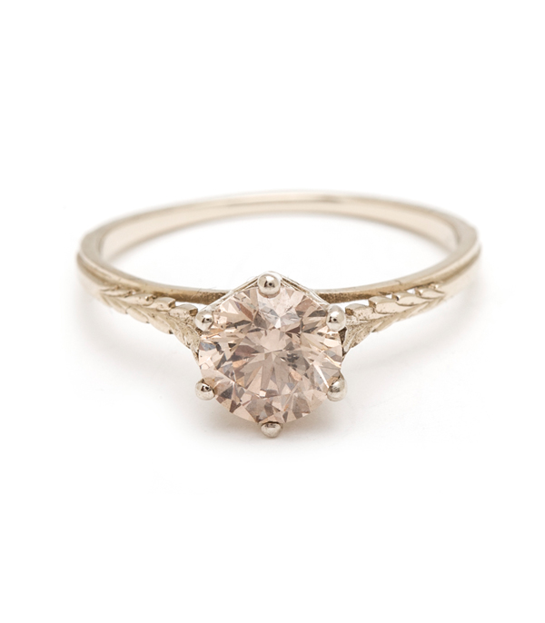 Champagne Diamond Bohemian Engagement Ring designed by Sofia Kaman handmade in Los Angeles using our SKFJ ethical jewelry process.