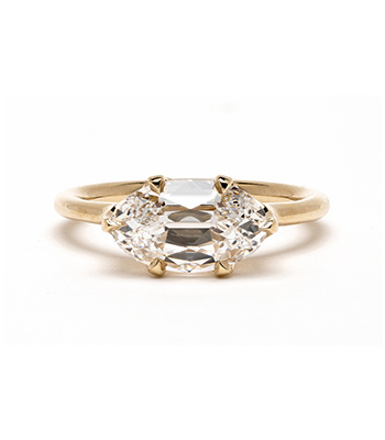 Champagne Diamond Engagement Ring for Women or Unique Engagement Rings designed by Sofia Kaman handmade in Los Angeles