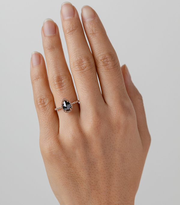 Sofia Kaman Black Diamond Boho Engagement Ring