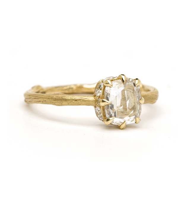 Rose Cut Diamond Boho Engagement Ring