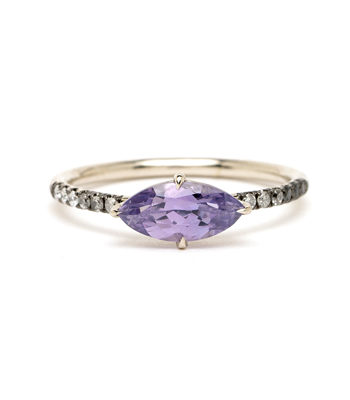 Simple Solitaire- Marquise Purple Sapphire designed by Sofia Kaman handmade in Los Angeles