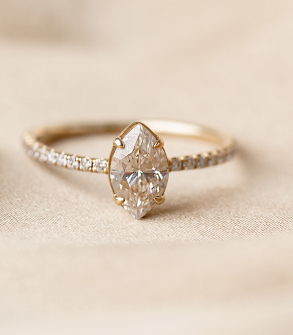 Marquise Shape Brilliant Cut Boho Engagement Ring
