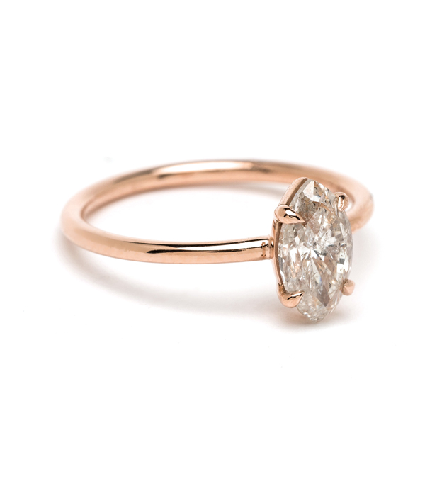 14k Rose Gold Salt And Pepper Diamond Engagement Ring