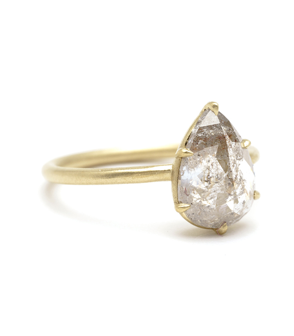 Pear Shaped Diamond Unique Engagement Ring