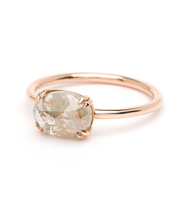 Rose Gold Salt And Pepper Diamond Engagement Ring