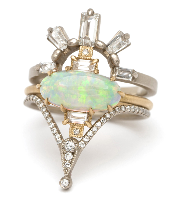 Vintage Inspired Deco Opal Statement Ring