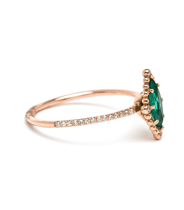Boho Emerald Marquise Ethical Engagement Ring