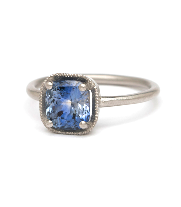 Platinum Blue Sapphire Bohemian Engagnement Ring