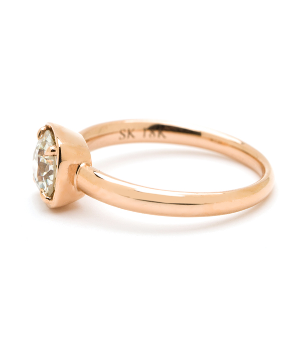 18k Rose Gold Simpe Unique Engagment Ring