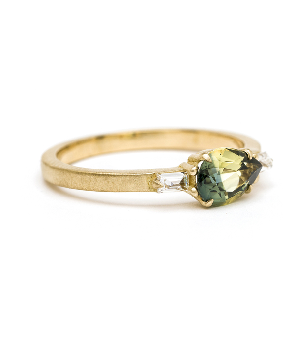 Matte Gold One Of A Kind Engagement Ring By Sofia Kaman