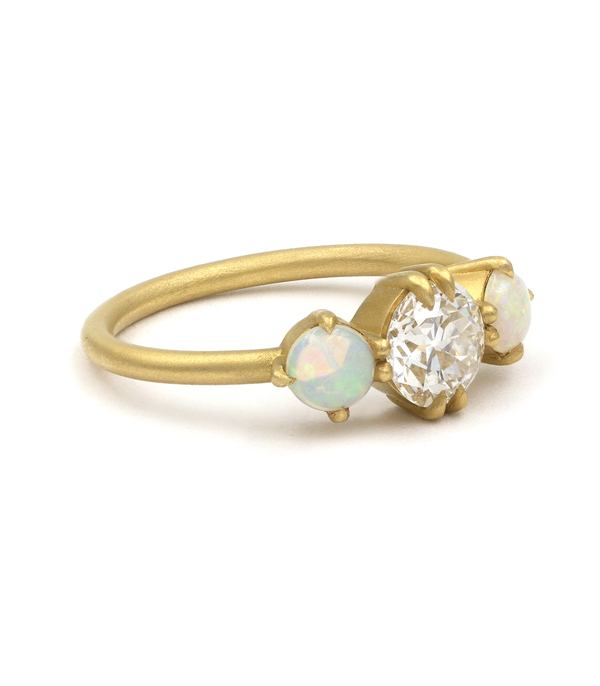 Diamond Opal Unique Engagement Rings