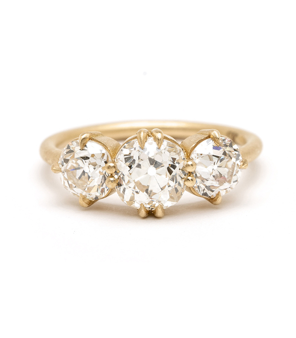 3 Diamond Unique Engagement Ring