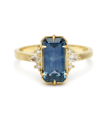 Bohemian Engagement Rings Blue Sapphire Boho Nature Inspired Non-traditional Engagement Ring designed by Sofia Kaman handmade in Los Angeles