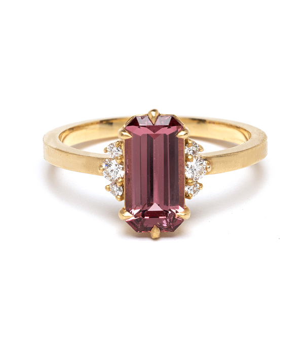 Spinel And Diamond Engagment Ring