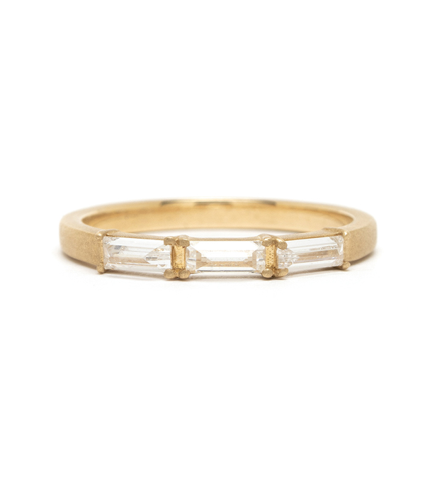 14K Gold Baguette Diamond Wedding Band designed by Sofia Kaman handmade in Los Angeles using our SKFJ ethical jewelry process.